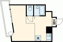 オードリービル 4階ワンルームの間取り