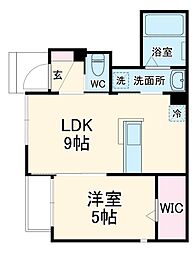 ノースエントピア 1階1LDKの間取り