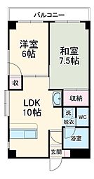 ハイブリッチビル 8階2LDKの間取り