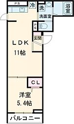 セレスティア東向島 3階1LDKの間取り