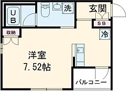 Skuld墨田緑 7階1Kの間取り
