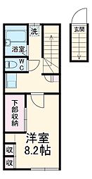 レオパレスグランドール神田 1Kの間取図画像