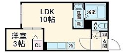Jack higashimatsuyamamotojukuI 1階1LDKの間取り