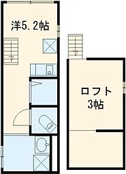 MET小岩 2階ワンルームの間取り