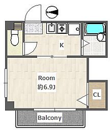 小田急小田原線 祖師ヶ谷大蔵駅 徒歩10分の賃貸マンション 3階1Kの間取り