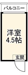 中切町マンション 4F 4階ワンルームの間取り