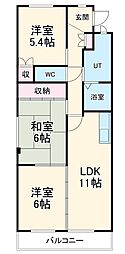 アピタシオン華 3階3LDKの間取り