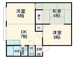 ウィンディ笹尾II 1階3DKの間取り