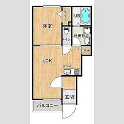 AFC　RESIDENCE 三保松原B 1階1LDKの間取り