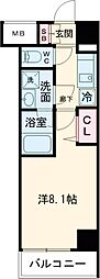 クレヴィスタお花茶屋 10階1Kの間取り