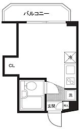 ワコー第2マンション 5階1Kの間取り