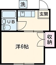コーポ福田A棟 1Kの間取図画像