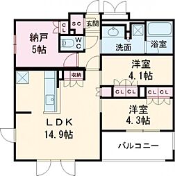 nido SAKURAGAOKA 2階3LDKの間取り