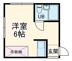 ベレーザタナカ 1階ワンルームの間取り