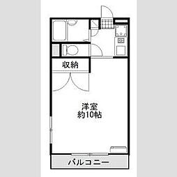 イーストA 1階1Kの間取り