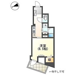 レジデンス明神町 5階1Kの間取り