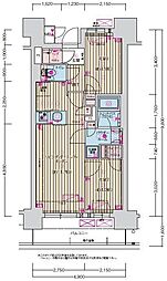 プレサンス名駅南ブリエ 11階2LDKの間取り
