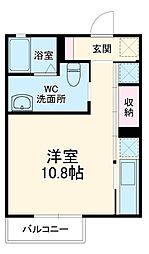 グリーンヒル橋本Ｅ 1階ワンルームの間取り