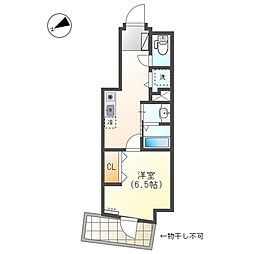 レジデンス明神町 3階1Kの間取り