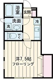 パルフォレスト 1階1Kの間取り