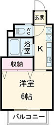 ピュアタウン北矢名 1DKの間取図画像
