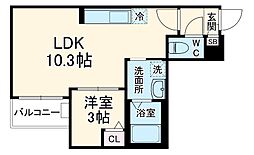 Jack shimofujisawa I 3階1LDKの間取り