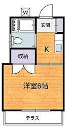 第三赤坂ハイツ 105 1階1Kの間取り