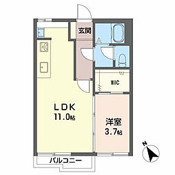 豊橋鉄道渥美線 小池駅 徒歩32分の賃貸アパート 2階1LDKの間取り