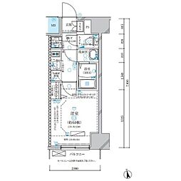 ディアレイシャス名古屋浄心 9階1Kの間取り