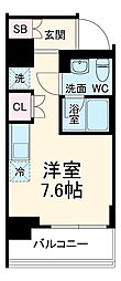 RELUXIA横濱反町 3階1Kの間取り
