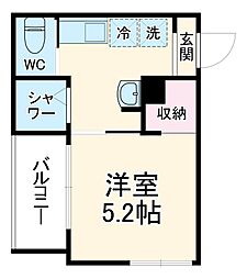 MELDIA南浦和IV 3階1Kの間取り