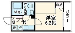 KEIAI RESIDENCE 大和田 3階1Kの間取り