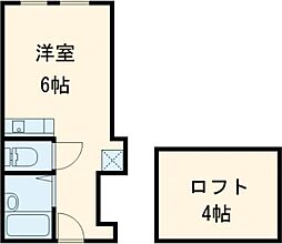 吉祥寺カリス 1階ワンルームの間取り
