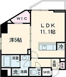 ハーモニーレジデンス神楽坂ヒルズsecond 4階1LDKの間取り