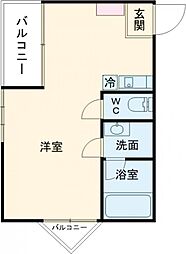 パークヒルズ美堀 401 4階ワンルームの間取り
