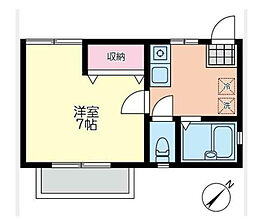 ハイグッチハイム 2階1Kの間取り