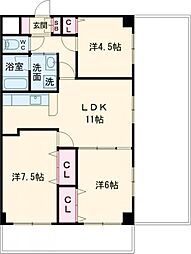 アネックス高島平 5階3LDKの間取り