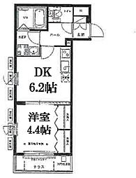リーヴェル日暮里プレミオ 1階1DKの間取り