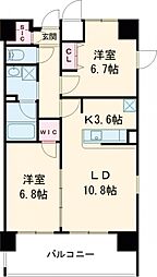 KATURA高崎 10階1SLDKの間取り