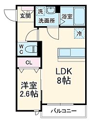 KEIAI RESIDENCE 上尾VI 3階1LDKの間取り