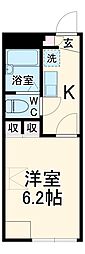 レオパレスｈａｐｐｉｎｅｓｓ 1階1Kの間取り