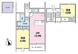 Tierra 2階2LDKの間取り