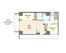 S-RESIDENCE高島平asolea 6階2LDKの間取り