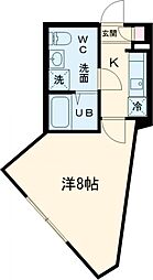 京成本線 青砥駅 徒歩4分の賃貸マンション 2階1Kの間取り