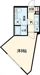京成本線 青砥駅 徒歩4分の賃貸マンション 3階1Kの間取り