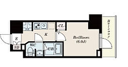 京成松戸線 松戸駅 徒歩6分の賃貸マンション 13階1Kの間取り