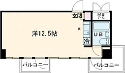 グランメール池袋 7階ワンルームの間取り