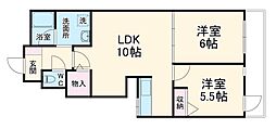 ユニティ西大路 7階2LDKの間取り