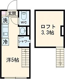 SUNNY HILLS 新小岩 1階ワンルームの間取り