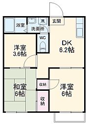 サンシャイン梅郷 3DKの間取図画像